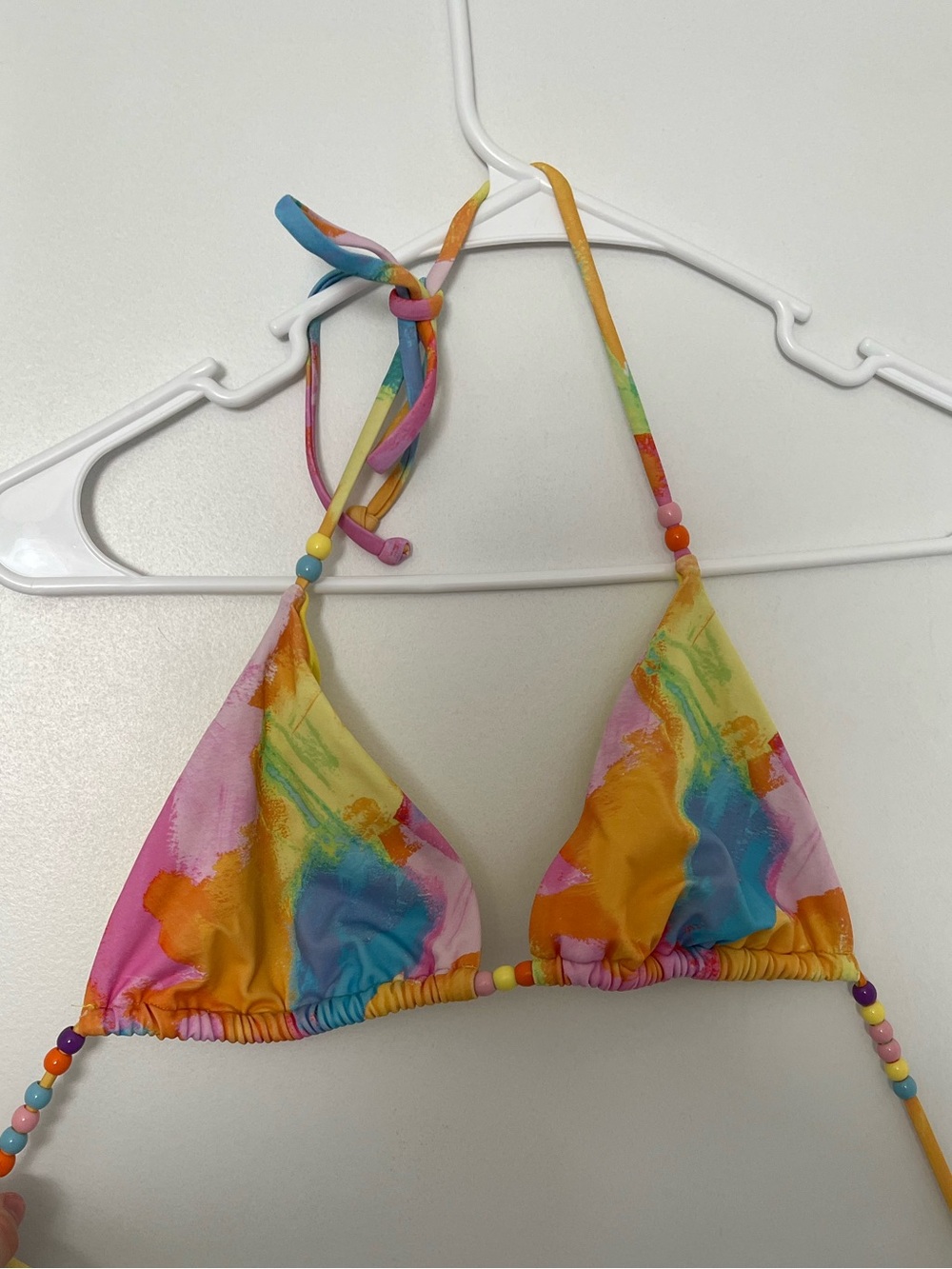 PacSun Multicolor Watercolor Triangle Bikini Top